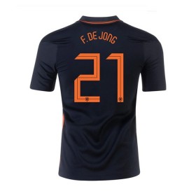 Holland Fodboldtrøjer Frenkie de Jong 21 Udebanesæt EURO 2020 Kort ærmer